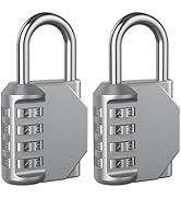 AST Combination-Padlock, 4-Digit Resettable Passcode Padlock, 2 Pack, School Gym Locker, Sports L...