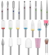 Depvko 22pcs Nail Drill Bits Set, Professional 3/32'' Ceramic Safety Drill Bits Nail Tech, Cuticl...