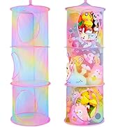 Basumee Stuffed Animal Net or Hammock 2Pcs Hanging Stuffed Animal Storage 3 Compartments Toy Net ...