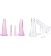 8Pcs Transparent and Pink Massage Cupping Set Silicone Mini Facial Cups Face Massager Helper Skin...