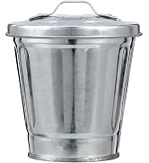 Toddmomy Mini Metal Pail with Lid Small Desk Trash Can Small Metal Trash Cans Metal Garbage Bin w...