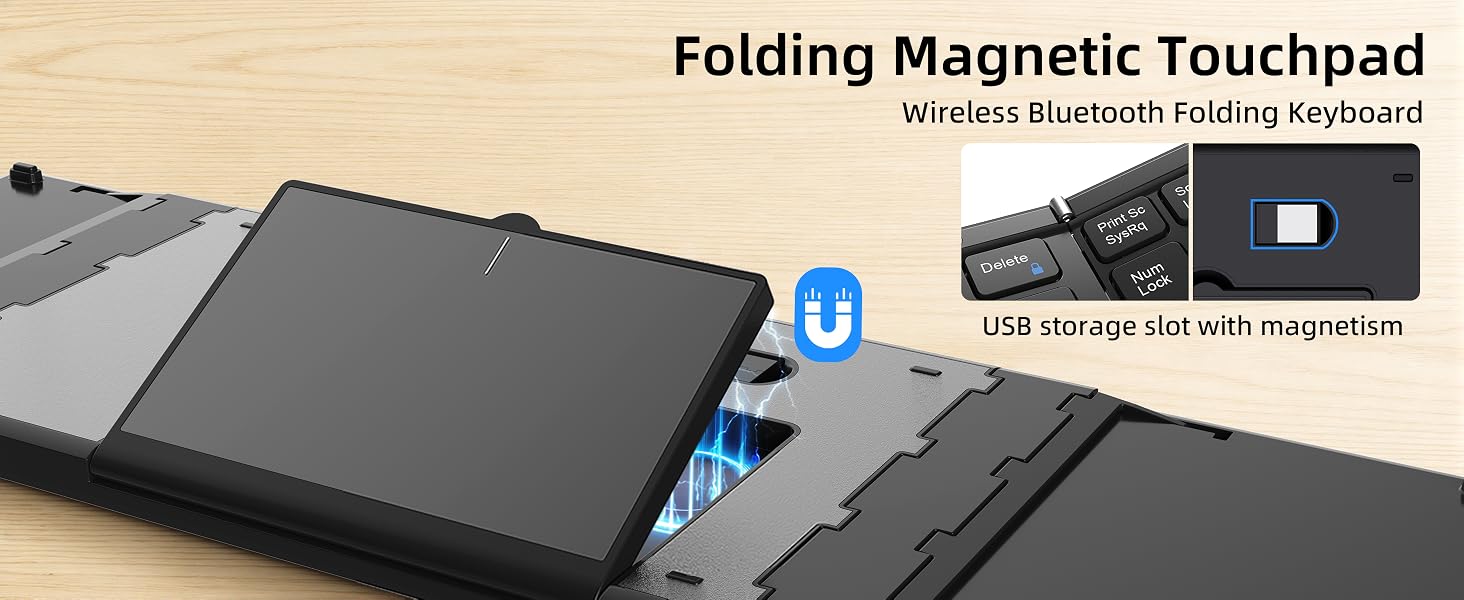 portable folding keyboard with touchpad