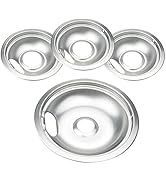 Drip Pan Electric Stove Burner Covers for Whirlpool W10278125 W10196405 W10196406, 4 Pack (3) 6" ...