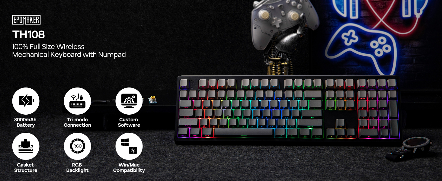 TH108 Wireless Gaming Keyboard