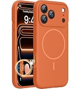 Miracase Silicone & Magnetic for iPhone 17 Pro Max Case, Amber Orange | Compatible with MagSafe, ...