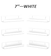 Hexsonhoma 7 Inch White Vinyl Record Storage Shelf, Record Holder for Albums, Vinyl Display Shelf...