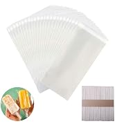 Miaowoof Popsicle Sticks and Bags 200 PCS Popsicle Sticks and 200 PCS Bags
