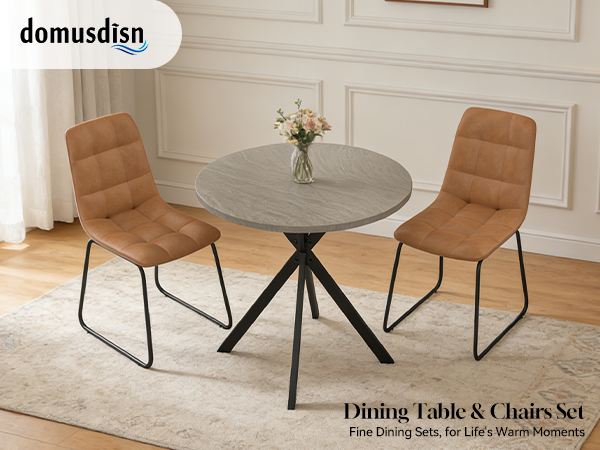 Round Dining Table Chairs Set for 2