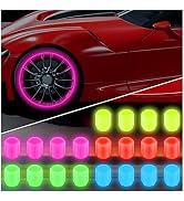 20PCS Fluorescent Tire Valve Stem Caps,Luminous Auto Wheel Air Valve Cap,Universal Decoration Acc...