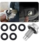 M12*1.75 Oil Drain Plug with 5PCS Oil Drain Plug Gasket OEM#EJ7Z-6730-A,Iron Zinc-Coated Oil Pan ...
