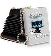 Yonlevres Credit Card Holder RFID Wallet, Small Card Holder Wallet for Women with Keychain Zipper...