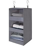 GRANNY SAYS 3-Shelf Hanging Closet Organizer and Storage, Collapsible Hanging Closet Shelves, Han...
