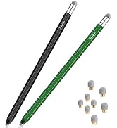 Stylus Pens for Touch Screens (2 Pcs), 2 in 1 Fiber Tips Pen | With 8 Extra Replaceable Tips,Styl...