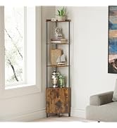 SUNMORY 5 Tier Corner Cabinet, 65.4" Tall Corner Shelf with Storage, Display Shelf Corner Shelves...