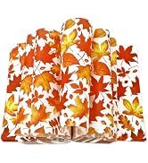 JarThenaAMCS 150Pcs Fall Wax Paper Watercolor Maple Leaf Deli Paper Orange Sandwich Wrap Decor Ti...