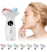 ZoGoo Upgraded Hot & Cold Dual Mode Face and Neck Beauty Massager, Luminesce 7 in 1 LED Facial Sc...