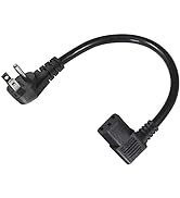 90 Degree Computer Power Cord Right Angle - 1FT Flat Plug NEMA 5-15 Plug to IEC C13 Power Cord,Un...