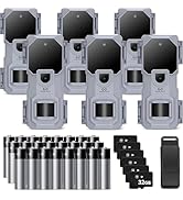 WOSPORTS Mini Trail Camera 6 Pack 32MP 1080P HD Deer Camera with 32GB SD Card Game Cameras with N...