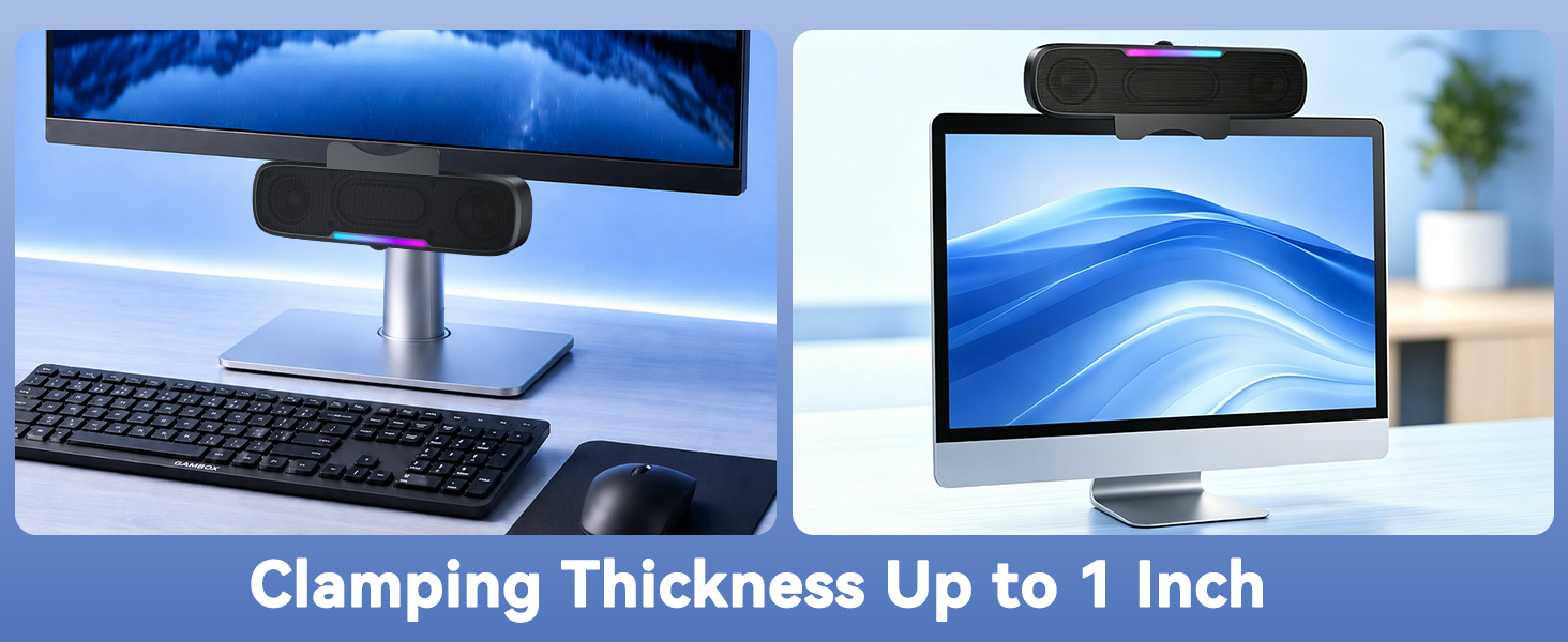 Fits screens up to 1 inch thick