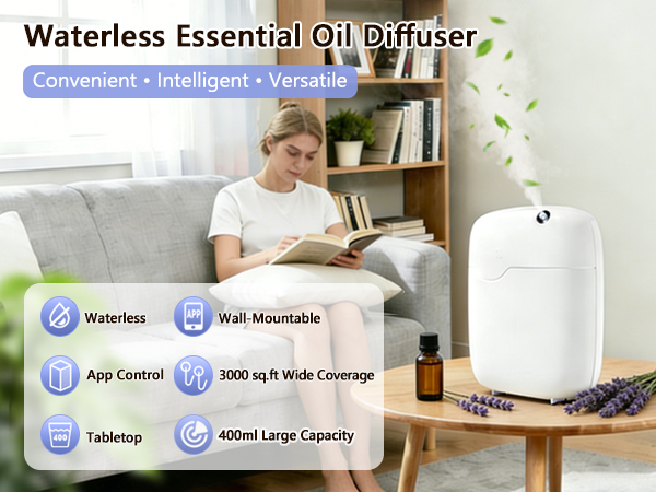 Waterless Essential Oil Diffuser Scent Diffuser Machine for Aromatherapy Cold Air Diffusers