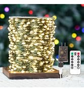 ZELUXDOT Fairy Lights Plug in,400FT 1200LEDs Waterproof Led String Lights,8 Modes Remote Twinkle ...