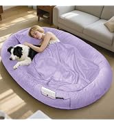 IVY&LANE Human Dog Bed for People Adults,Human-Sized Dog Bed Giant Bean Bag 71"x45"x14",Washable ...