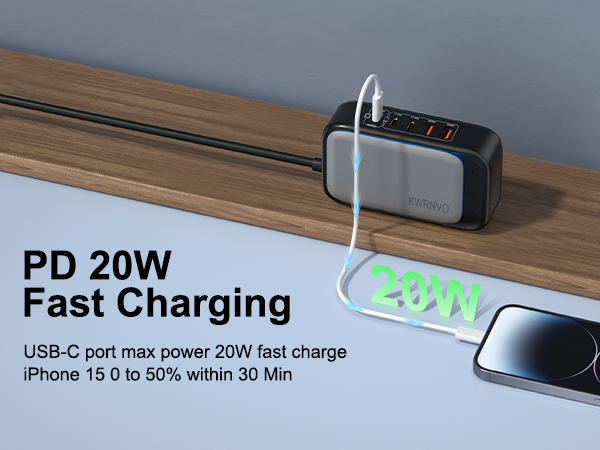 USB-C3 power max up to 20W PD fast charging