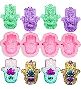 Actvty Hamsa Silicone Soap Molds, 4 Cavities Hand of Fatima Silicone Molds, Palm Amulet Mold for ...