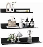Wisfame Floating Shelves for Wall Set of 3, Black Metal Wall Shelves for Bathroom 11.8/13.8/15.7 ...