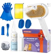 3-in-1 Pet Steam Brush Set for Dogs & Cats, Grooming Comb with Spray, Defur Tool, Water-Free Sham...