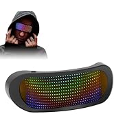 Yoidesu LED Light Up Glasses, Bluetooth Full Color Luminous Glasses for Parties, Display Customiz...