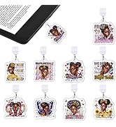 Wxiben Dust Plug Charms for Kindle - 9 Pack Black Girl Dust Plug Compatible with Type C/USB C Bla...