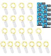 Etinga 20 Pack Fairy Lights Battery Operated String Lights, 10 LED on 3.3ft Silvery Copper Wire,f...
