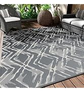 MontVoo Outdoor Rug Carpet Waterproof Patio Rug 5x7 ft Reversible RV Camping Rug Plastic Straw Ou...