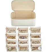 Vlando Jewelry Box,Travel Storage Bags,Modern Decor,PU Leather Jewelry Case for 12 Clear Velvet B...