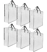 6 Pack Clear Storage Bags with Zipper and Handles, Blanket Bags For Closet Storage, Moving and Pa...