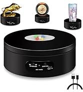 YVV LED Rotating Display Stand, Lighted Base-Crystal Glass Art, 360 Degree Automatic Mute Rotatin...