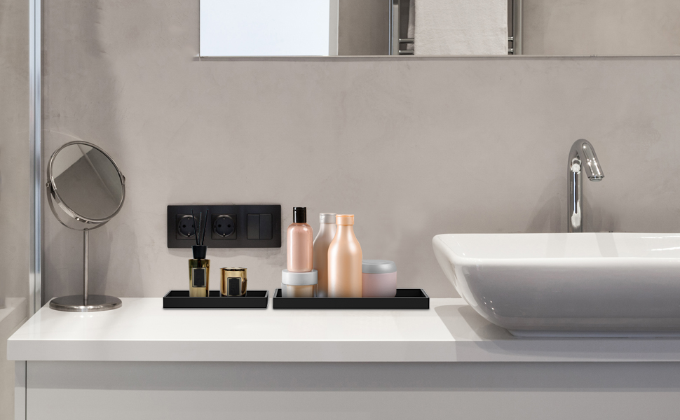 Black trays for bathroom