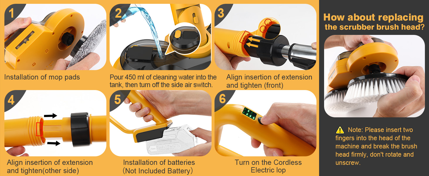 Cordless electric mop