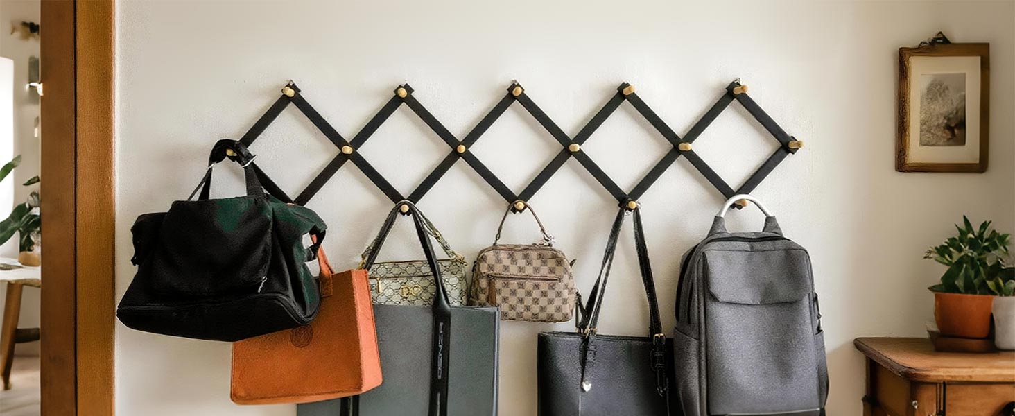 Hang accessories & decorate your wooden home with this premium black foldable coat rack.
