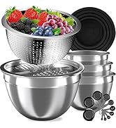 Mixing Bowls with Lids Set, 16PCS Stainless Steel Mixing Bowls,Nesting Storage Bowls for Kitchen ...