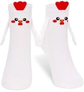 FunisFun Chicken Socks with Magnetic Holding Hands Funny Animal Crazy Socks for Women Ideal Gifts...