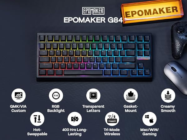 EPOMAKER G84 80% Gasket Mechanical Keyboard