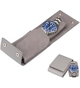 YANHHAN Travel Watch Pouch/Leather Watch Travel Case with Suede Lining/Luxury Leather Travel Watc...