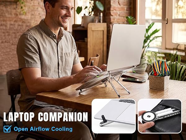 laptop cooling stand ventilated computer riser heat dissipation notebook holder portable foldable