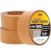 Lockport Brown Packing Tape for Shipping, Craft and Masking - 2Inch x 50Yard, 3 Roll