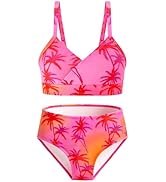 Sylfairy Girls Swimsuits 2 Piece Bikini Set Adjustable Shoulder Straps Swim Suit Kids Bikini