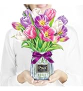 Airpark Mothers Day Gifts Pop Up Flower Card, 3D Tulip Bouquet Mothers Day Cards for Mom Women, B...