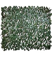 Patio Artificial Ivy Privacy Fence Screen Expandable Faux Ivy Hedge Greenery Fence for Balcony De...