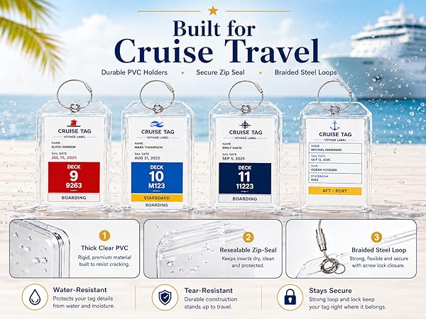 CRUISE LUGGAGE TAG HOLDERS